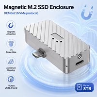 Boîtier SSD NVMe M.2 magnétique 10 Gbit/s USB-C avec charge PD 100 W et port USB-A, lecteur externe sans outil pour iPhone/MacBook Pro