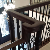 Rail de balustrade en bois d'érable massif traditionnel 7021-HM de haute qualité pour escalier, villa, hôtel, balcon – Installation facile