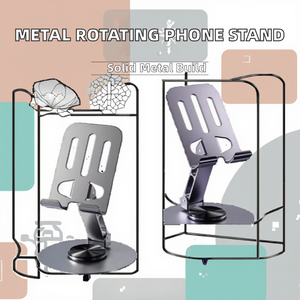 Stainless Steel USB Powered Rotating Phone <b>Holder</b> High-end Mechanical Desktop Tablet for Household Use - Product Image 2