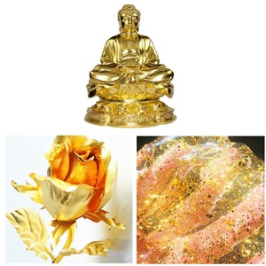 กระดาษฟอยล์สีทองขนาด 9*9 ซม. 20 สี 100 แผ่น สำหรับงานเรซิ่นอีพ็อกซี่ เรซิ่นยูวี งานศิลปะ งานฝีมือ - Product Image 2