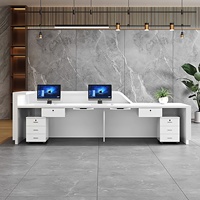 Comptoir de réception, mobilier de bureau commercial, design minimaliste moderne, tiroir, matériau MDF, pour entreprise, magasin de vêtements