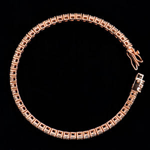 Bracelet tennis exquis pour femme, plaqué or rose, en argent 925, avec moissanite VVS de 3 mm taille brillant, certifié GRA, tendance - Product Image 3