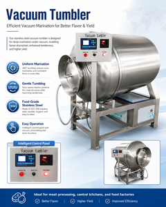 Máquina de Amasado y Marinado al Vacío de Acero Inoxidable de Grado Alimenticio para Aves y Carne de Res - Product Image 2
