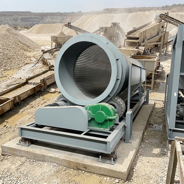 China Gold Diamond Limestone High Screening Efficiency Gold Washing Plant Portable Trommel Screen