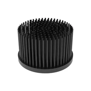 发光二极管生长灯散热器140毫米黑色针鳍散热器阳极氧化铝圆形散热器