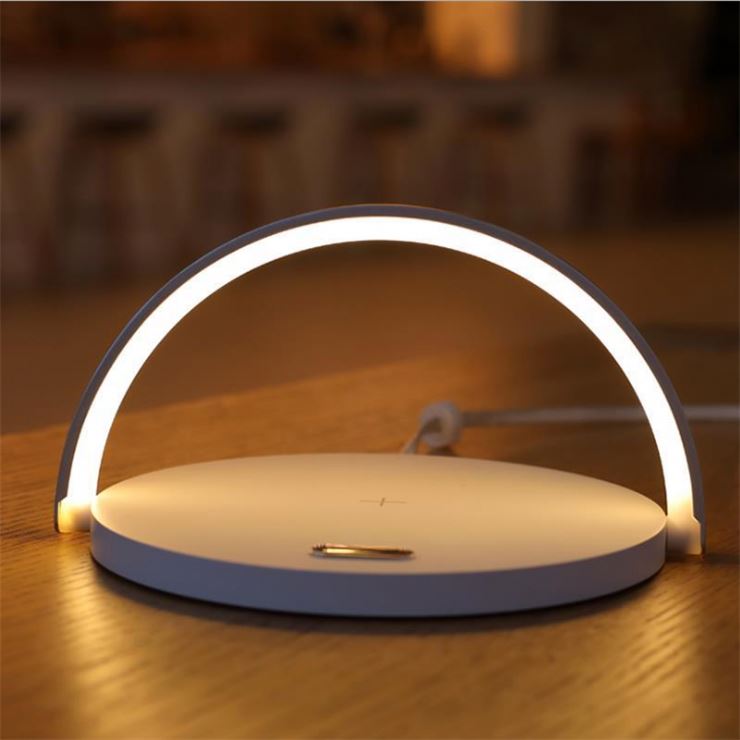 wholesale modern bedside foldable led table lamp light Phone wireless charging desk lamp