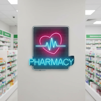 Letrero de Neón Personalizado para Decoración de Farmacias Winbo, Letrero LED Brillante de Alta Calidad para Pared, Letrero de Neón Publicitario para Zona Farmacéutica