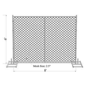 Panel de valla temporal de malla de eslabones de cadena Móvil de Construcción galvanizada 6x12 estándar de EE. UU. de alta calidad - Product Image 5