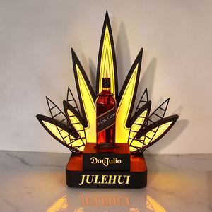 Chất lượng cao biểu tượng tùy chỉnh sang trọng <span class=keywords><strong>Tequila</strong></span> Vàng chai thuyết trình LED ánh sáng chất liệu Acrylic glorifier Champagne chai thuyết trình - Product Image 5