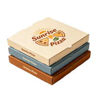 Boîte à pizza en carton ondulé SP4678 à prix de gros, 12, 14, 16 pouces, emballage personnalisé avec logo pour pizzeria, service de livraison de repas à emporter