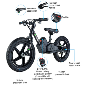 Racing Park Bmx pompe piste <span class=keywords><strong>course</strong></span> vitesse 20 km/h 21v 5,4 ah frein à tambour pousser enfants bébé équilibre E électrique enfants vélo d'équilibre - Product Image 3
