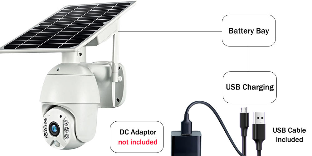 Inqmega Solar CCTV HD Wifi IP Camera with IR Rating IP66