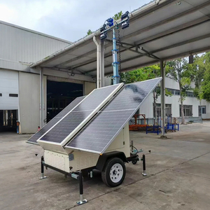 Ngoài trời di động 4*400W Máy phát điện diesel tháp chiếu sáng thủy lực nâng điện mast pin năng lượng mặt trời di động 4*150W tháp ánh sáng - Product Image 1