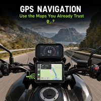 Écran de navigation GPS pour moto de 5 pouces, sans fil, CarPlay, Android Auto, double caméra AHD, IP67, adapté à tous les modèles de moto