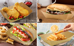 SOTON fábrica logotipo personalizado tamaño Diners contenedor <span class=keywords><strong>de</strong></span> papel Kraft fiesta restaurante Snack desechable barco comida bandeja comida servir a granel - Product Image 4