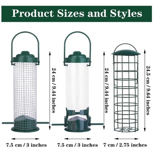 Alimentadores de comida y bebidas para pájaros, accesorios de jardín transparentes y automáticos, alimentador colgante de semillas para aves, nuevo estilo, 2023 - Product Image 3