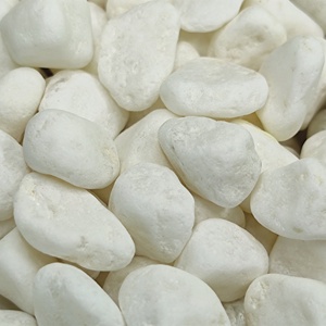 Líneas de guijarros de piedra natural blanca pura Espacios delineados para respirar Tipo de adoquín para aplicación de Villa - Product Image 1