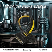 Cable de Alimentación SATA con Conector de 15 Pines y 6 Pines PCI EXPRESS PCI-E para Adaptador Convertidor Gráfico SATA, Línea de Alimentación para Tarjeta de Video