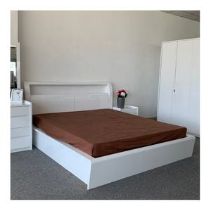 NOVA-cama italiana para el hogar, conjunto de muebles de habitación, CUS-MFAA006 cama doble moderna, de madera blanca brillante, para almacenamiento - Product Image 3