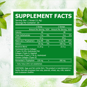 Poudre de collagène multi-sources OEM ODM avec niacine et mélange bioactif de protéines pour soutenir la santé des cheveux, de la peau, des ongles, des articulations, des os et des muscles - Product Image 6