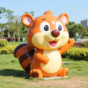 Lebensgroße Tierfigur aus Fiberglas und Kunstharz, Cartoon-Katze, für Gartendekoration, Parks und Einkaufszentren - Product Image 5