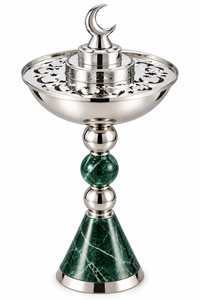 Brûleur d'encens en métal et bois, accessoire décoratif haut de gamme, idéal pour les boutiques de cadeaux, les magasins lifestyle et les boutiques de bien-être. - Product Image 3
