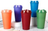 Gobelet magique à changement de couleur, gobelet sensible à la température, réutilisable, en plastique PP, boisson pleine couleur, bouteille à café avec couvercle