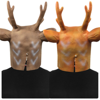 Masque animalier en latex Tête de cerf Sika pour Halloween, fête costumée, accessoire de déguisement amusant pour adulte, support personnalisé, vente en gros