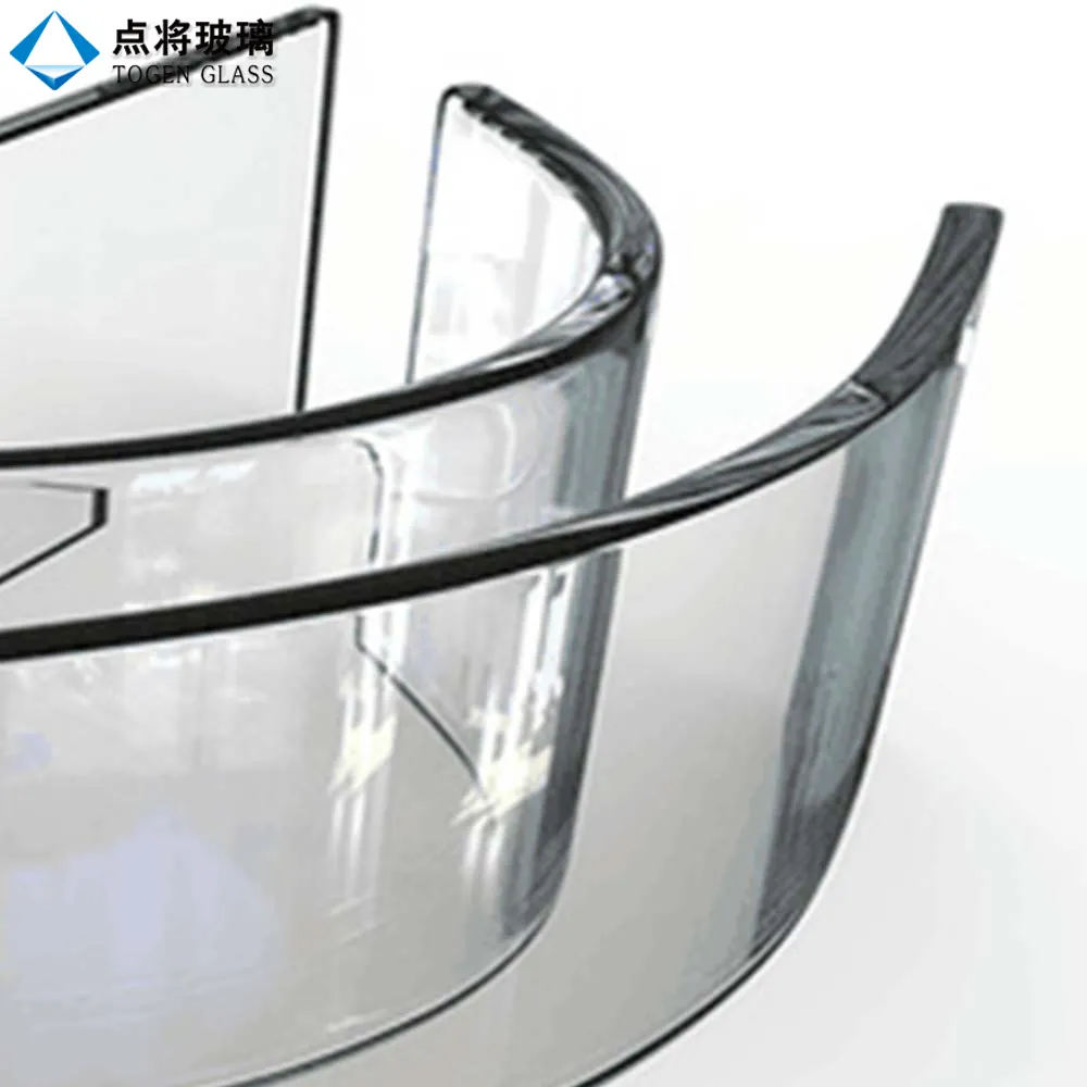 Outdoor tempered hot bent curved glass panels for glass wall
