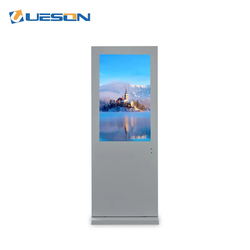 Fábrica de OEM publicidad digital signage monitor ad 85 pulgadas de piso al aire libre permanente interactiva lcd panel ip65 tótem