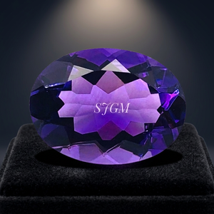 Piedra Preciosa de Cuarzo Amatista Natural de Brasil, Corte Ovalado de 7x9 mm, Alta Calidad, Facetada, por Quilate |   Certificado por IGI para la Fabricación de Joyas - Product Image 3
