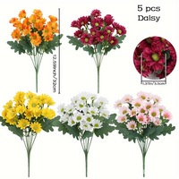Buket Bunga Daisy Kecil 21 Tangkai, Bunga Kering, Dekorasi Meja Hotel, Bunga Artifisial untuk Pernikahan, Fotografi Luar Ruangan, Perlengkapan Foto