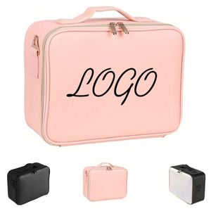 Valise de Maquillage LED pour Femme, Grande Capacité, Organisateur de Voyage et Boîte de Rangement, Trousse de Cosmétiques Vide et Complète Tendance - Product Image 1