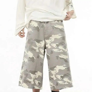 Pantalones Cortos Vaqueros <span class=keywords><strong>de</strong></span> Pierna Recta Estilo Y2K para Hombre, Fabricante <span class=keywords><strong>de</strong></span> Ropa Urbana <span class=keywords><strong>de</strong></span> Verano Personalizada, Pantalones Cortos Cargo <span class=keywords><strong>de</strong></span> Camuflaje para Exteriores - Product Image 4