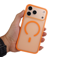 Coque de téléphone magnétique en TPU+PC givré 17 Pro Max, design peinture à l'huile, protection intégrale 360°, antichute, coussin d'air