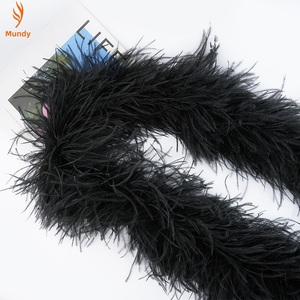 Boa en plumes d'autruche moelleuses de 2 yards, 1 à 5 plis, parfait pour les robes de mariée, les costumes de carnaval et les accessoires de mode DIY - Product Image 3