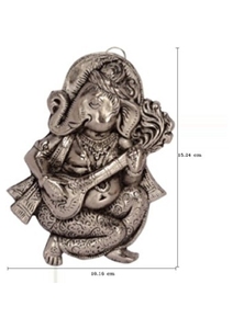 Sculpture de Ganesha en métal artisanale, décoration traditionnelle pour la maison, ornement suspendu pour l'intérieur, pièce d'art pour le salon, 100% fait main - Product Image 2