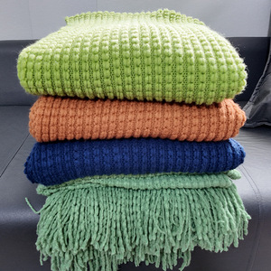 Nordic Style Chain Tassel Acrylic Knitted Blanket - Decorative <strong>Throw</strong> <strong>for</strong> Sofa Cover <strong>Bed</strong> End Air Conditioning Nap - Product Image 2