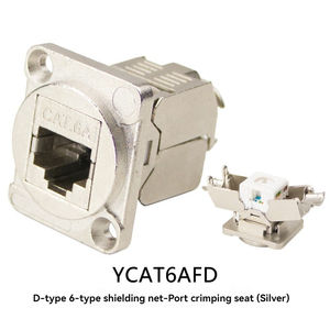 Châssis de panneau à vis de type D montage mural <span class=keywords><strong>Rj45</strong></span> Cat6a Module de connecteur femelle en alliage de zinc adaptateur d'extension gratuit accessoires de connecteur - Product Image 5