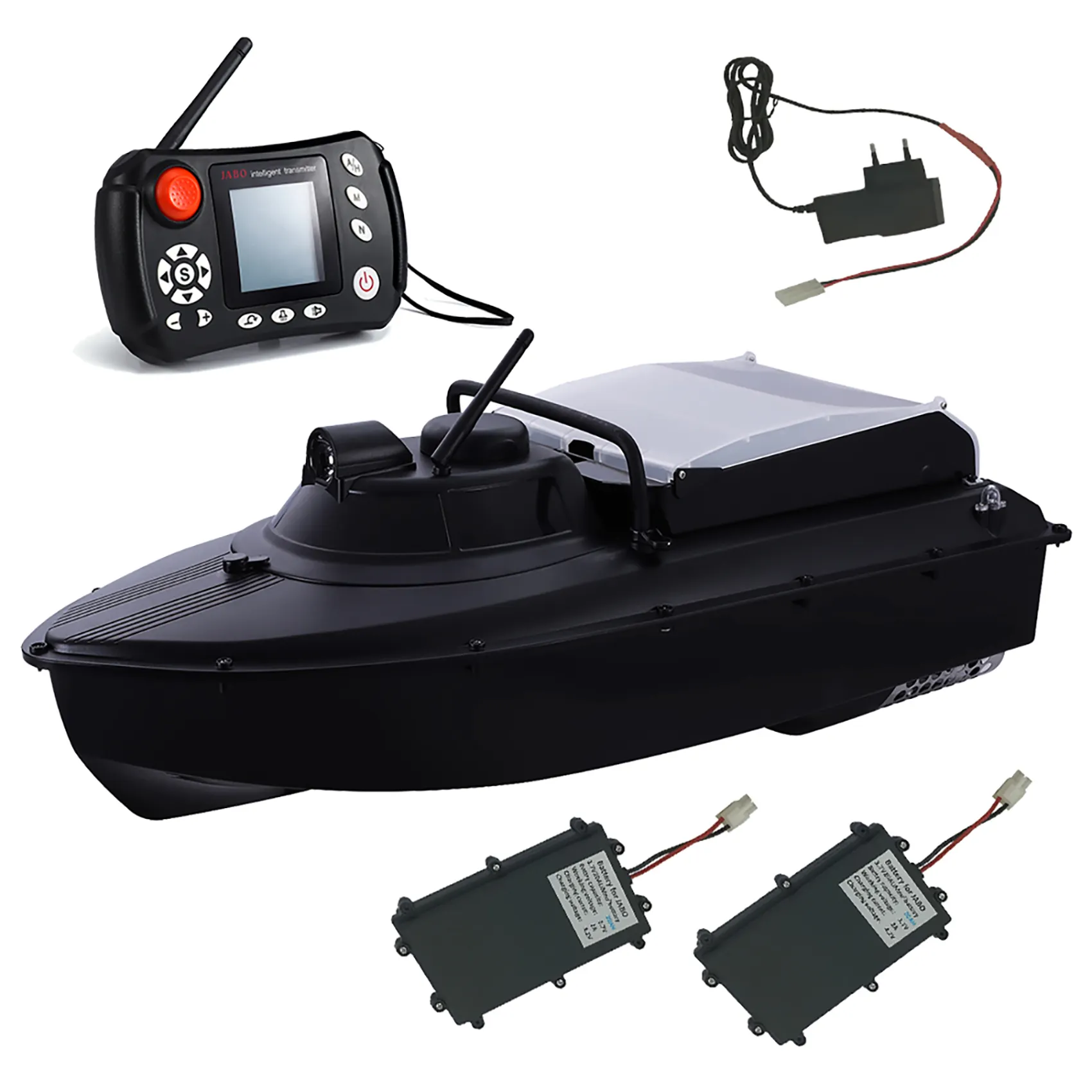 German WarehouseJABO2BG-7.4V10A*2 GPS Auto navigation fish finder bait boat Auto baiting robot delivery Store 16 points