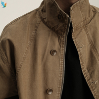 Personnalisé Simple Toile Lourde Poches à Soufflet Utilitaire Autocars 100% Coton Hommes Designer Sergé Vintage Lavage Veste de Travail