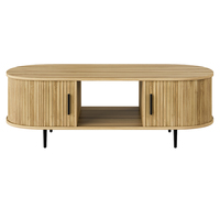 Table console en bois avec pieds en fer, style moderne du milieu du siècle, entrée de couloir, portes coulissantes arrondies en bambou massif
