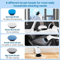 Brosse de nettoyage électrique 9-en-1 avec distributeur de liquide, manche télescopique, en plastique, modèle 9011