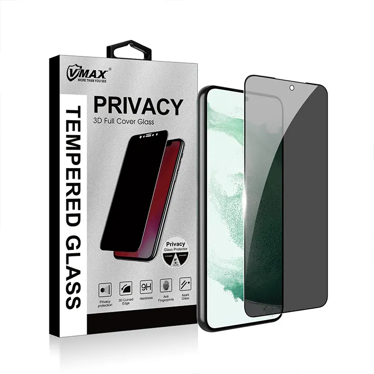 Protecteurs d'écran en verre trempé Anti espion 2.5D 3D 9H pour samsung s22 s21 fe S20 S23 S24 A05S films de verre de confidentialité sans bulles