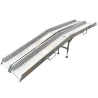 Usine de haute qualité 4 mètres de Long 700kg capacité argent aluminium rampe pliante escaliers moto chargement Cargo Carrier support