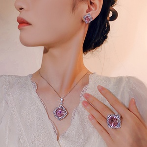 Fashion Eco-friendly Copper Gold Plated16-10MM Cubic Zirconia Pendant <b>Earrings</b> <b>Set</b> Dainty Jewelry <b>Set</b> for Refined Everyday Style - Product Image 6