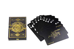 Caja de naipes de lujo de oro negro con estampado personalizado OEM de alta calidad, caja de póquer con logotipo personalizado para juegos de mesa profesionales - Product Image 2