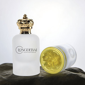 Matte Gold White Volcanic Style Crown Cap Spray <b>Bottle</b> 30ml 50ml 100ml Empty <b>Perfume</b> <b>Bottle</b> Glass with Box Bag - Product Image 1