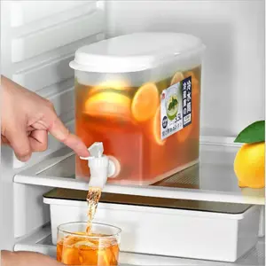 Bouilloire à eau pour jus froid, réfrigérateur, théière à fruits, récipient de bureau avec robinet, distributeur de boissons, 3,5 l