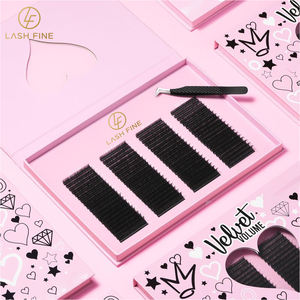 लैशफाइन वेलवेट वॉल्यूम आईलैश एक्सटेंशन निजी लेबल व्यक्तिगत लैश ट्रे डार्क मैट ब्लैक कैशबैक एक्सटेंशन प्रदान करता है। - Product Image 4